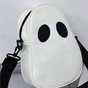 SHEIN White Ghost Crossbody Bag with Black Accents